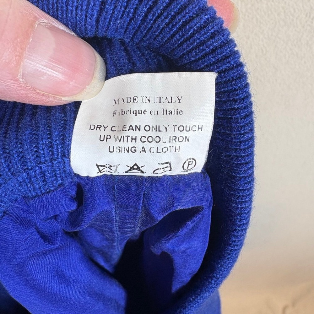 Malo Womens Cashmere Jogger Trouser 42 Cobalt Blue Silk Lined Cozy Quiet Luxury - Picture 9 of 9